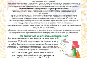 Управление Федеральной службы государственной статистики по Свердловской области и Курганской области приглашает принять участие во Всероссийской переписи населения (ВПН-2020)